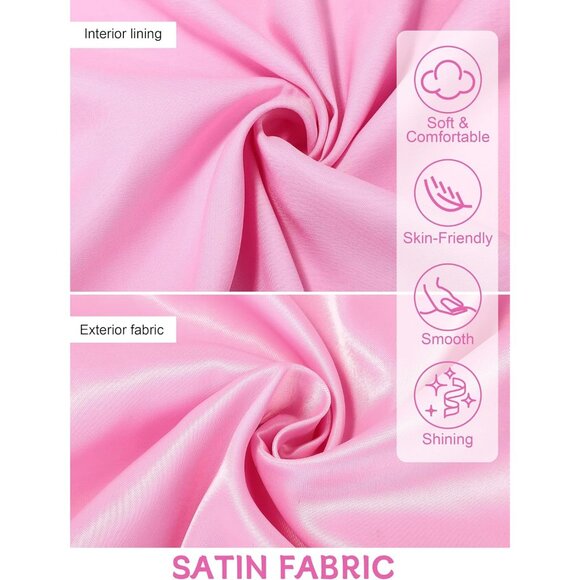 Pink Satin Jacket Costume Set Women 8 Pieces 1950s Style Halloween Dress - Picture 4 of 5